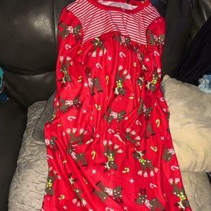 JUMPING BEANS GIRLS RED REINDEER HOLIDAY Nightgown
